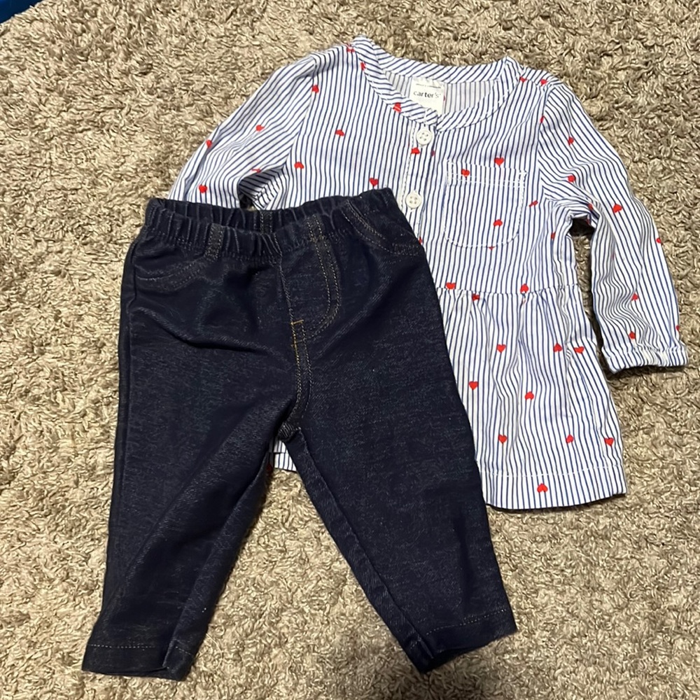 Girls Carters heart two piece set
